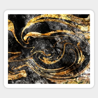 Black and gold artwork marble texture Sticker